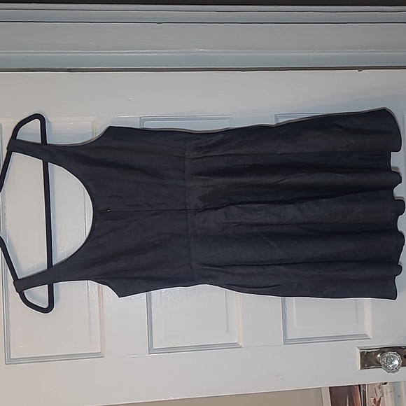 Gap Sleeveless Scoop Neck Black Chambray Fit & Flare Ballet Dress w/pockets Sz 4 - Picture 10 of 17